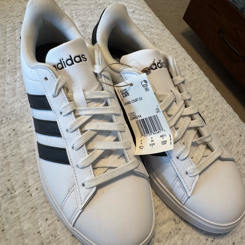 Adidas Women's Court 2.0 White and Black Sneakers